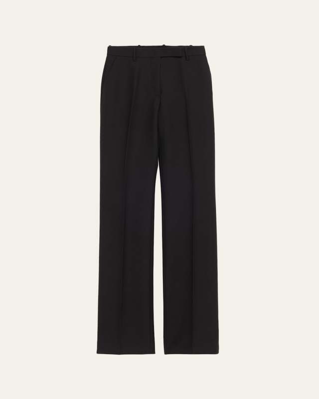 Wool-Blend Straight-Leg Pants